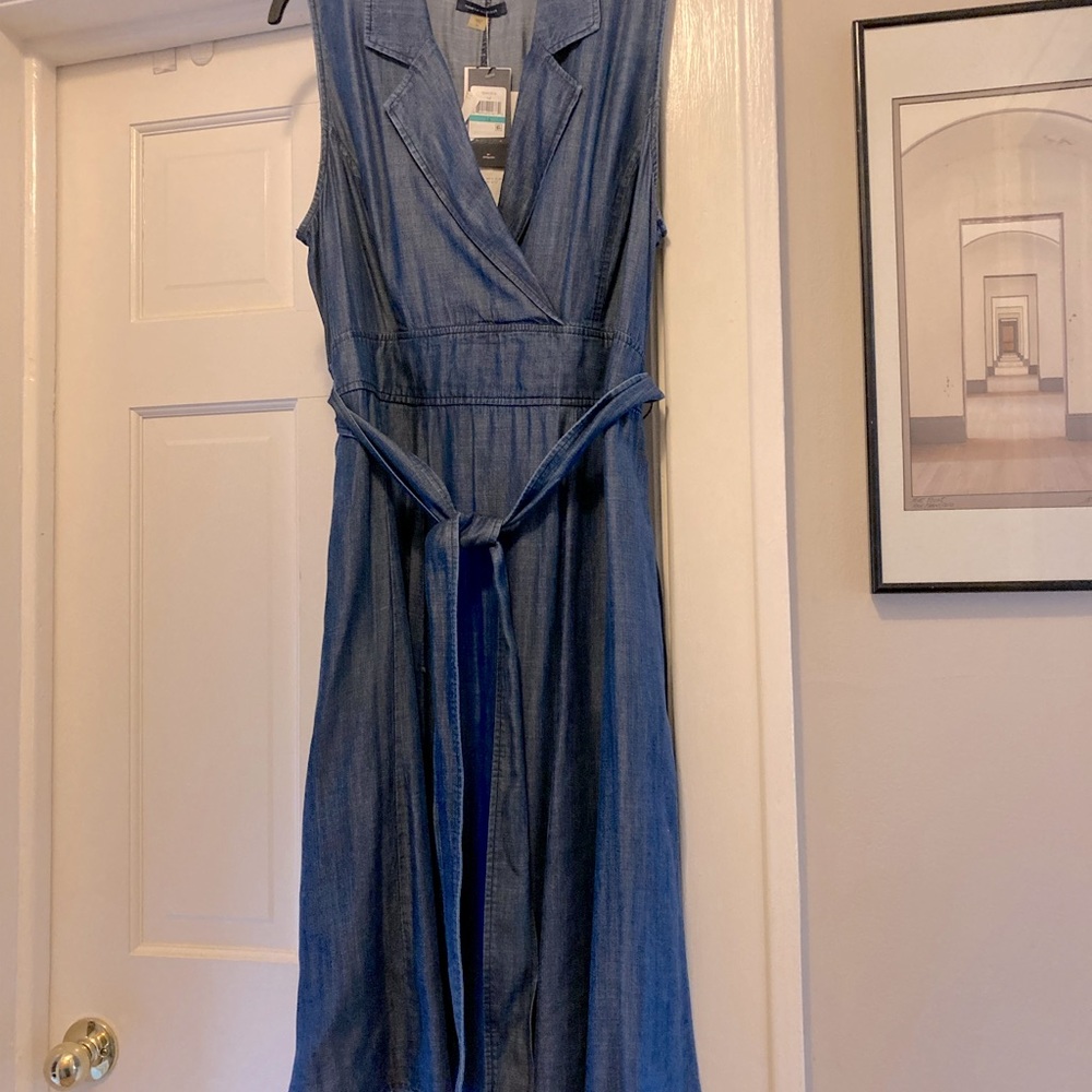 New w tags Tommy Hilfiger Sleeveless Denim wrap dress. Size 16; 100% Lyocell.